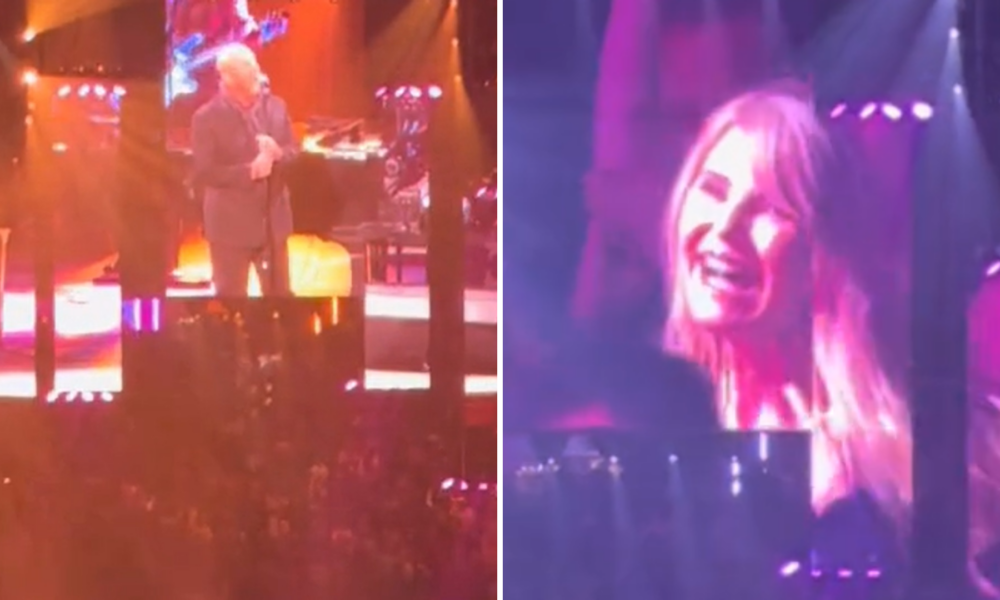 Billy Joel's ex-wife Christie Brinkley dances as he performs 'Uptown Girl'